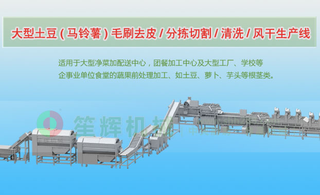 宜君连续式土豆去皮清洗切割风干生产线